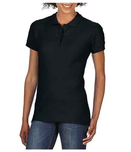 Gildan Ladies Softstyle Pique Polo - Black - L